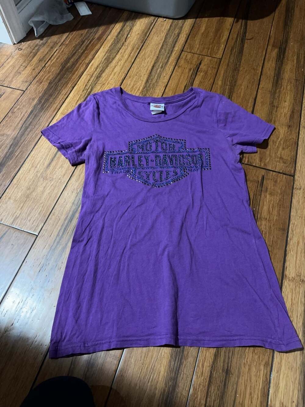Harley-Davidson Purple Rhinestone Logo Graphic T-Shirt